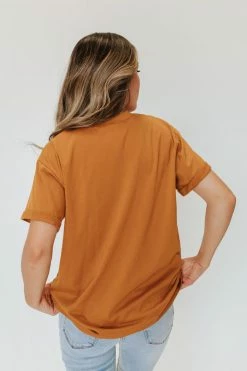 POLAGRAM NEW ARRIVALS THE PEONY GRAPHIC TEE IN BUTTERSCOTCH