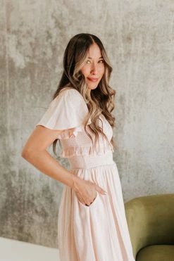 Polagram/Baevely NEW ARRIVALS THE PRECIOUS SMOCKED MIDI DRESS IN LIGHT PEACH 11 Polagram/Baevely NEW ARRIVALS THE PRECIOUS SMOCKED MIDI DRESS IN LIGHT PEACH