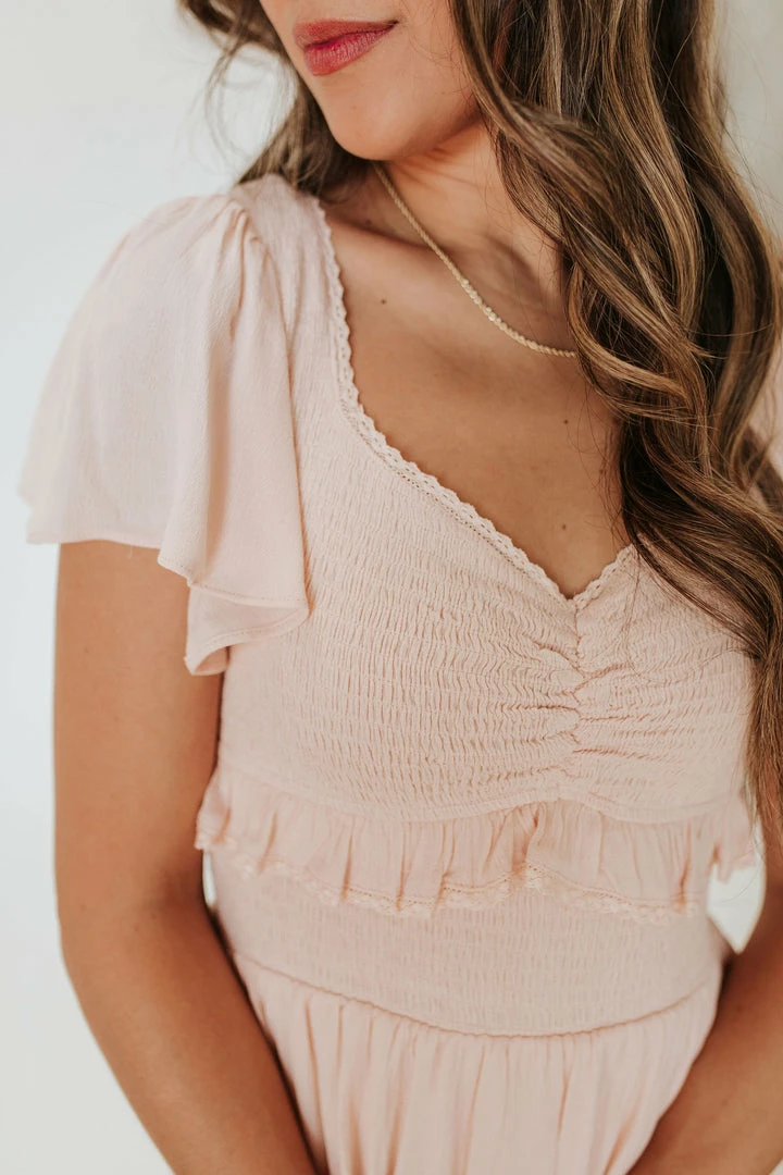 Polagram/Baevely NEW ARRIVALS THE PRECIOUS SMOCKED MIDI DRESS IN LIGHT PEACH 6 Polagram/Baevely NEW ARRIVALS THE PRECIOUS SMOCKED MIDI DRESS IN LIGHT PEACH