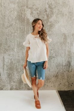 Promesa THE ONE AND ONLY BLOUSE IN OATMEAL