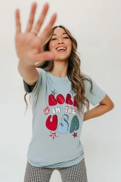 THE BORN IN THE USA TEE IN BLUE BY PINK DESERT