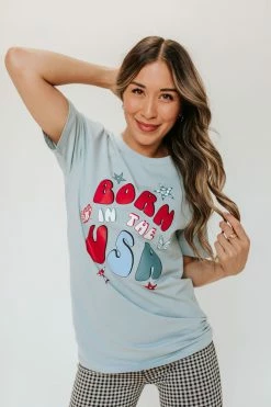 THE BORN IN THE USA TEE IN BLUE BY PINK DESERT 8 THE BORN IN THE USA TEE IN BLUE BY PINK DESERT