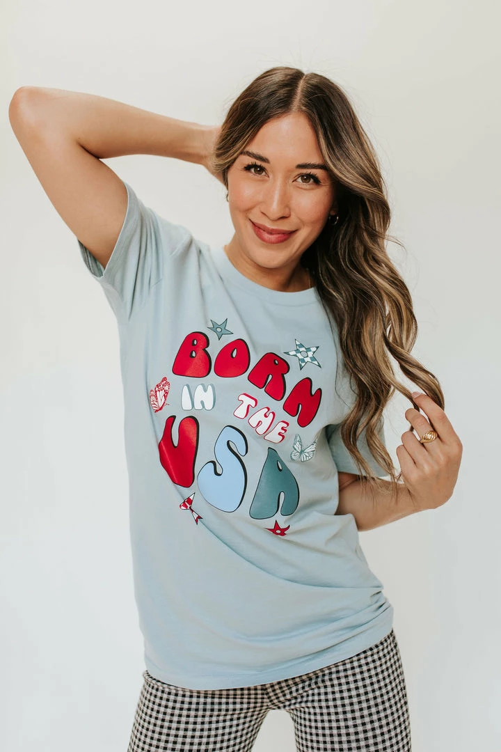 THE BORN IN THE USA TEE IN BLUE BY PINK DESERT 4 THE BORN IN THE USA TEE IN BLUE BY PINK DESERT