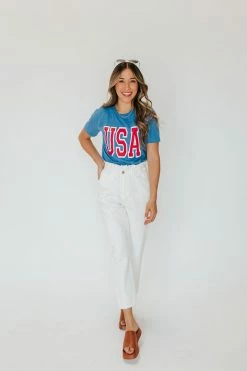 Vintage Soul TOPS THE USA THROWBACK TEE IN ROYAL BLUE
