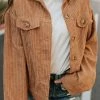 Hyfve THE CHELSEA CORDUROY SHACKET IN CAMEL TOPS