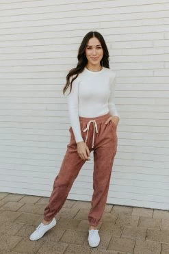 Wishlist THE CHRISTINE CORDUROY JOGGER IN CLAY