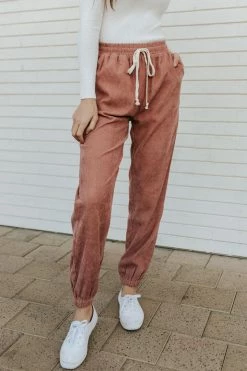 Wishlist THE CHRISTINE CORDUROY JOGGER IN CLAY