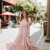 Fore DRESSES THE MARREN TIERED MAXI DRESS IN MAUVE