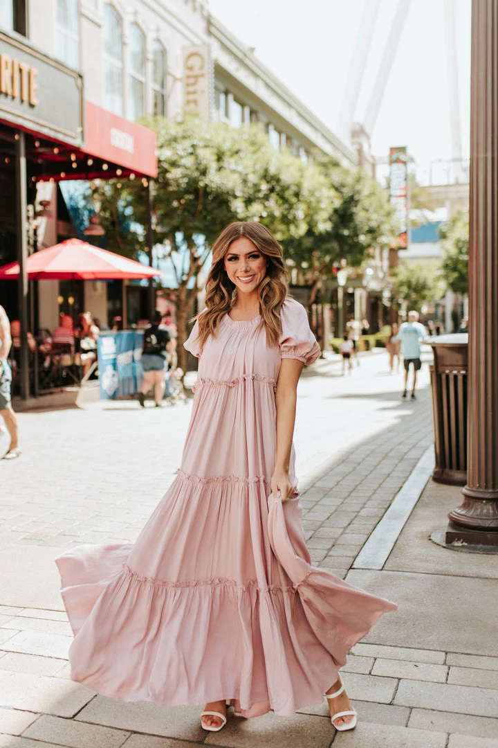 Fore DRESSES THE MARREN TIERED MAXI DRESS IN MAUVE 1 Fore DRESSES THE MARREN TIERED MAXI DRESS IN MAUVE