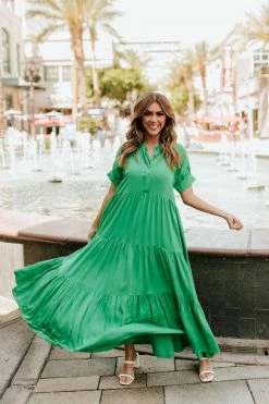 Fore THE TUSCAN NIGHTS MIDI DRESS IN KELLY GREEN DRESSES 7 Fore THE TUSCAN NIGHTS MIDI DRESS IN KELLY GREEN DRESSES