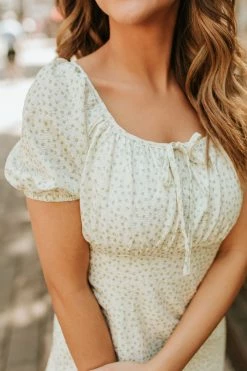 Paper Crane THE MAY FLOWERS MIDI DRESS IN CREAM