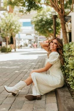 Paper Crane THE MAY FLOWERS MIDI DRESS IN CREAM