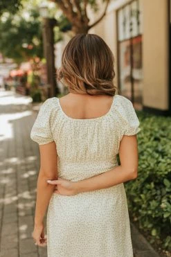 Paper Crane THE MAY FLOWERS MIDI DRESS IN CREAM