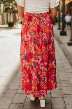 SugarLips THE MAUI FLORAL MIDI SKIRT IN ORANGE 7 SugarLips THE MAUI FLORAL MIDI SKIRT IN ORANGE