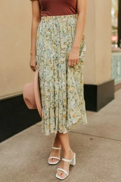 Hayden Los Angeles THE SUTTON SKIRT IN MINT FLORAL