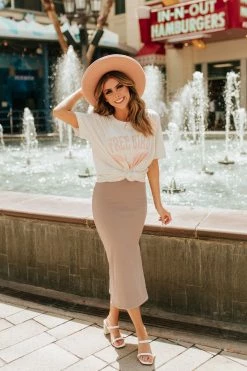 Illa Illa THE MALIA MIDI SKIRT IN DUSTY MOCHA SKIRTS 10 Illa Illa THE MALIA MIDI SKIRT IN DUSTY MOCHA SKIRTS