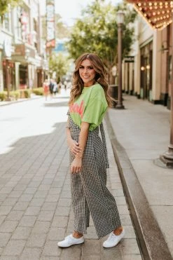 Sweet Claire THE BEVERLY HILLS GRAPHIC TEE IN GREEN TOPS