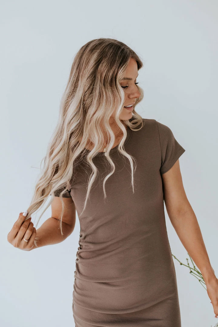 Wishlist THE CHANEL RIBBED RUCHED DRESS IN CHOCOLATE 3 Wishlist THE CHANEL RIBBED RUCHED DRESS IN CHOCOLATE