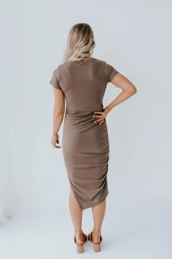 Wishlist THE CHANEL RIBBED RUCHED DRESS IN CHOCOLATE 12 Wishlist THE CHANEL RIBBED RUCHED DRESS IN CHOCOLATE