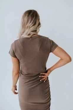 Wishlist THE CHANEL RIBBED RUCHED DRESS IN CHOCOLATE 13 Wishlist THE CHANEL RIBBED RUCHED DRESS IN CHOCOLATE