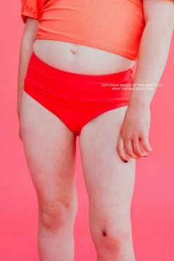 GIRLS SWIM BOTTOM IN BISOU RASPBERRY BY PINK DESERT