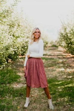 THE PINK DESERT PIPPIN POLKA DOT SKIRT IN MAUVE SKIRTS