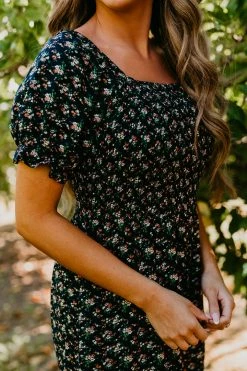 THE PINK DESERT MIDNIGHT GARDEN DRESS IN NAVY