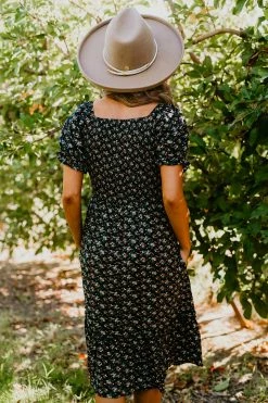 THE PINK DESERT MIDNIGHT GARDEN DRESS IN NAVY