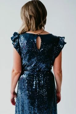 In Loom DRESSES THE SELENE SEQUIN DRESS IN NAVY