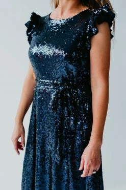 In Loom DRESSES THE SELENE SEQUIN DRESS IN NAVY