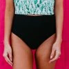PINK DESERT VINTAGE HIGH WAIST SWIM BOTTOM IN BLACK