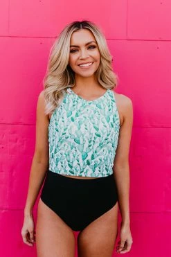 PINK DESERT VINTAGE HIGH WAIST SWIM BOTTOM IN BLACK