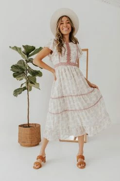 Polagram/Baevely THE MARINA MAXI DRESS IN CREAM FLORAL DRESSES