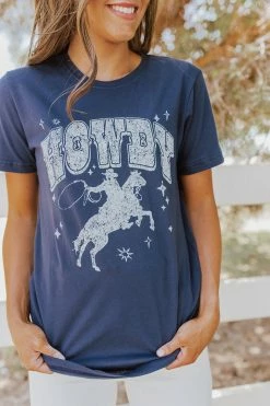 Honestee THE HOWDY GRAPHIC TEE IN NAVY