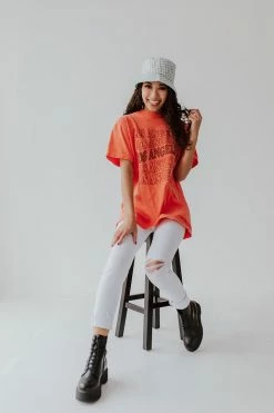 BLT TOPS THE LOS ANGELES GRAPHIC TEE IN RED ORANGE