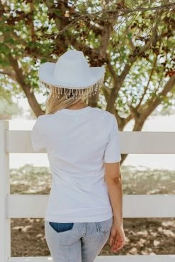 Wknder THE STARS AND STRIPES GRAPHIC TEE IN WHITE TOPS