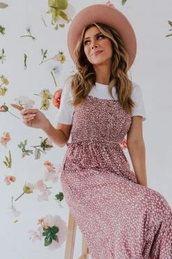 Hayden Los Angeles THE MCCOY SMOCKED MIDI DRESS IN MAUVE