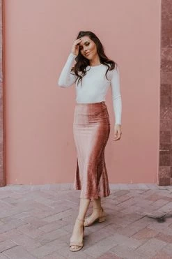 Hem & Thread THE SWING OF THINGS SKIRT IN VELVET MAUVE