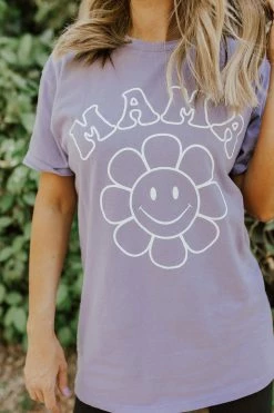 THE GROOVY MAMA TEE IN LAVENDER BY PINK DESERT