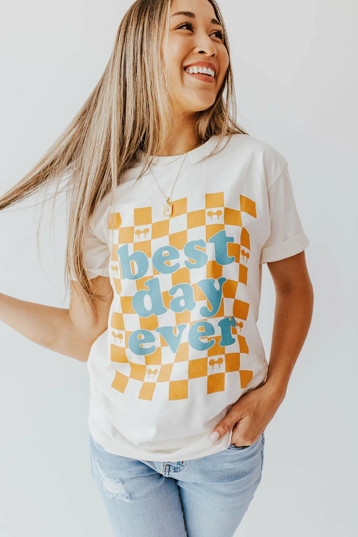 THE BEST DAY EVER ADULT TEE BY HAPPY THREADS X PINK DESERT NEW ARRIVALS 9 THE BEST DAY EVER ADULT TEE BY HAPPY THREADS X PINK DESERT NEW ARRIVALS