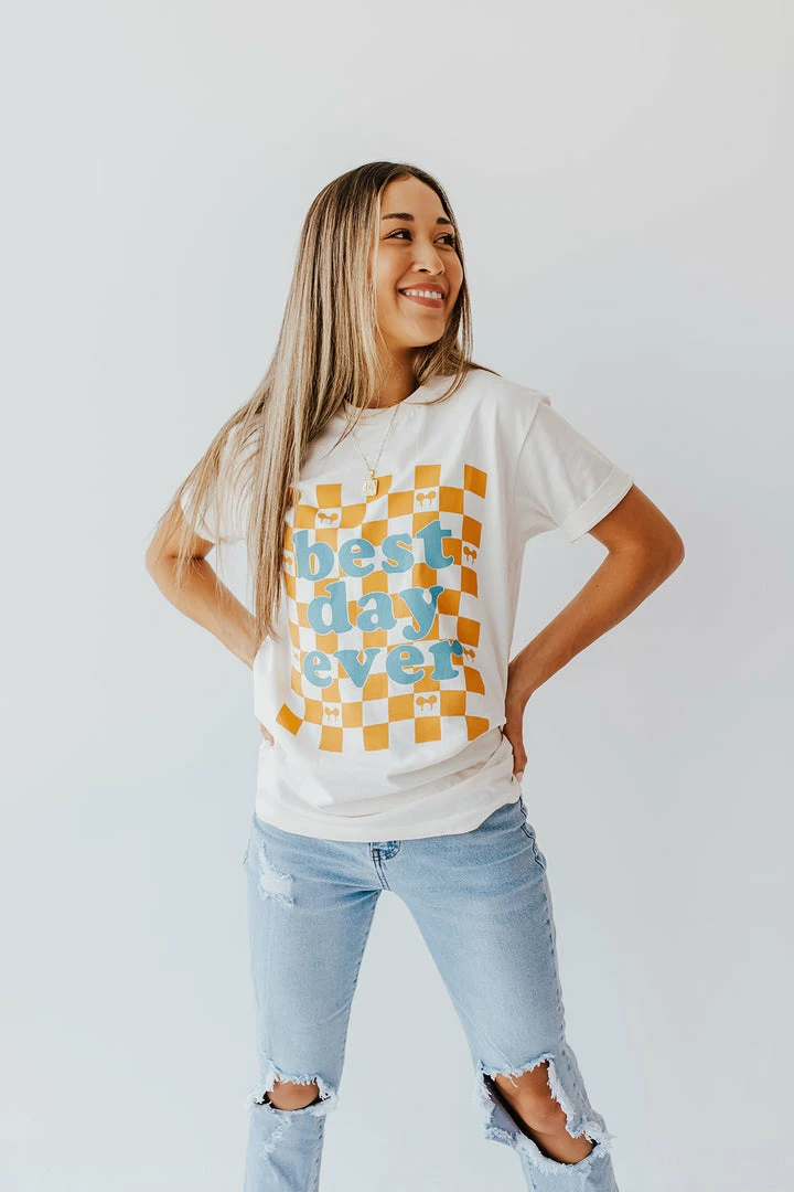 THE BEST DAY EVER ADULT TEE BY HAPPY THREADS X PINK DESERT NEW ARRIVALS 5 THE BEST DAY EVER ADULT TEE BY HAPPY THREADS X PINK DESERT NEW ARRIVALS