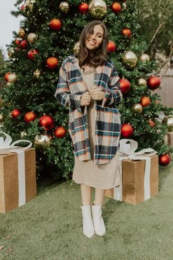 Adora THE FINLEY FLANNEL IN TAUPE TOPS