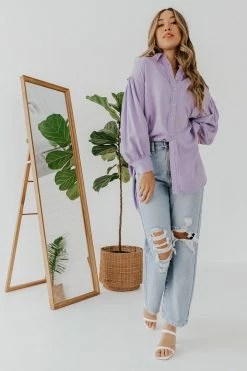Davi&Dani THE LET IT BE BUTTON UP SHIRT IN LAVENDER