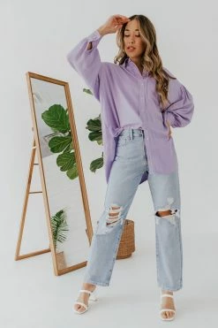 Davi&Dani THE LET IT BE BUTTON UP SHIRT IN LAVENDER