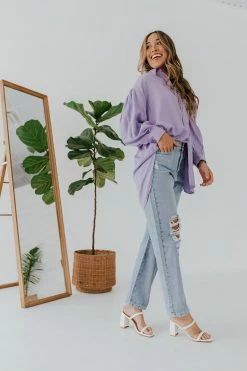 Davi&Dani THE LET IT BE BUTTON UP SHIRT IN LAVENDER 8 Davi&Dani THE LET IT BE BUTTON UP SHIRT IN LAVENDER