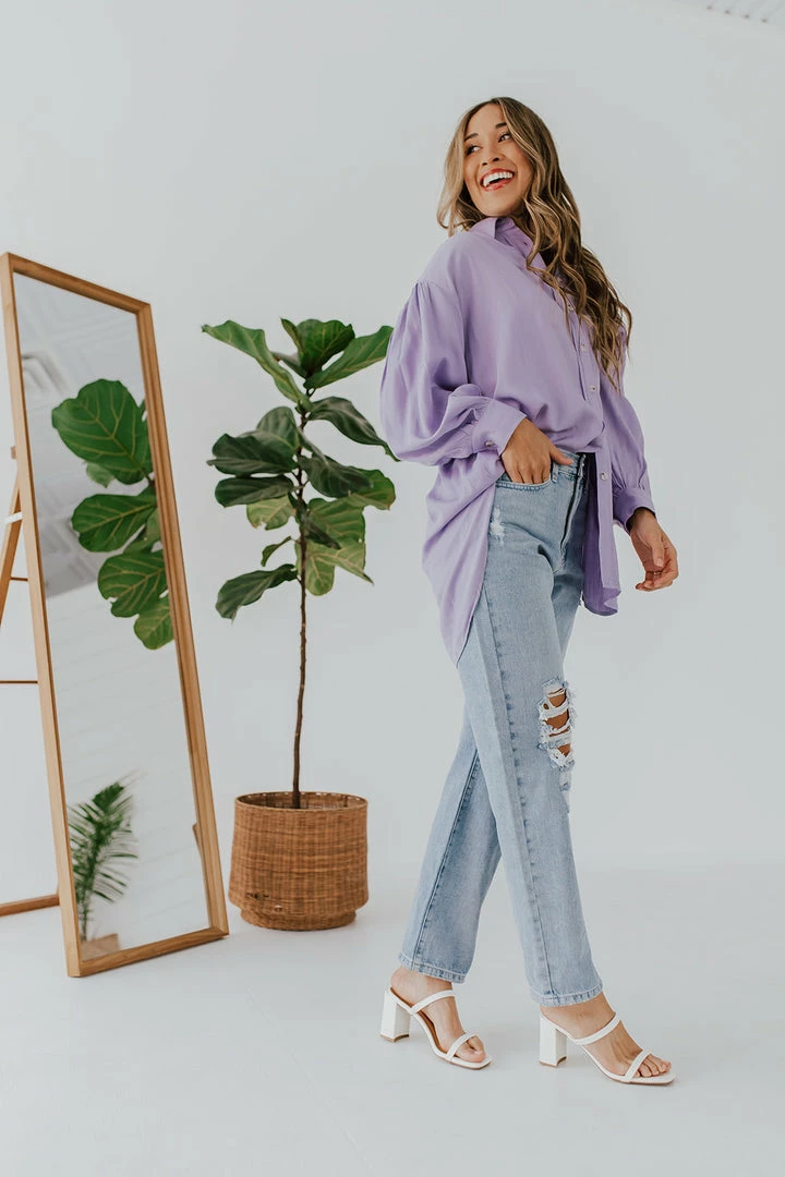 Davi&Dani THE LET IT BE BUTTON UP SHIRT IN LAVENDER 3 Davi&Dani THE LET IT BE BUTTON UP SHIRT IN LAVENDER