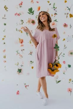 Cotton Bleu DRESSES THE MIA BABYDOLL DRESS IN MAUVE