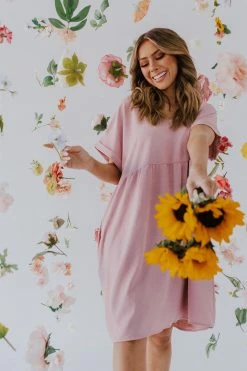 Cotton Bleu DRESSES THE MIA BABYDOLL DRESS IN MAUVE