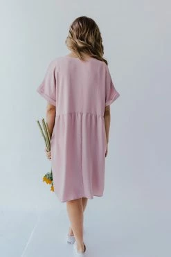 Cotton Bleu DRESSES THE MIA BABYDOLL DRESS IN MAUVE