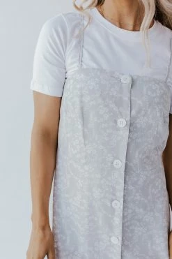 Solution Clothing DRESSES THE DEANNA FLORAL DRESS IN DUSTY BLUE